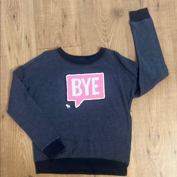 Abercrombie Kids Flip Sequin ‘HI’ and ‘BYE’ Sweatshirt - Picture 2 of 5